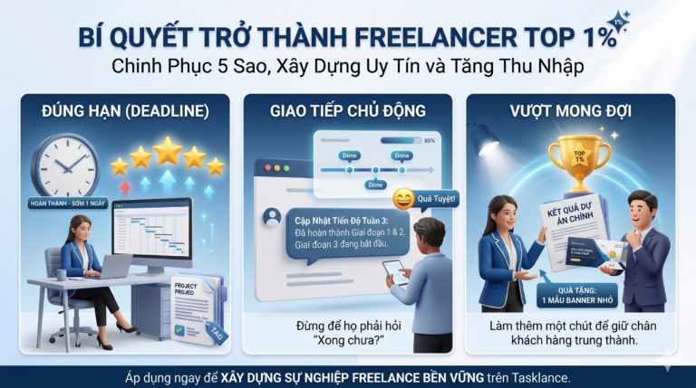 🏆 Bí Quyết Trở Thành “Freelancer Top 1%” Trên Tasklance